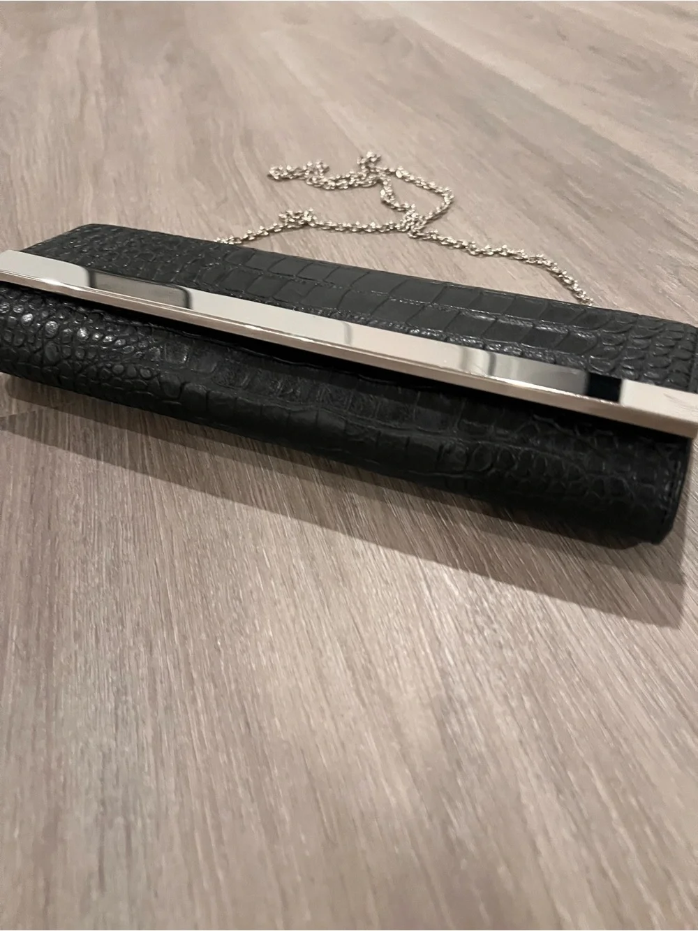 Kate Landry Black Satin Evening Clutch